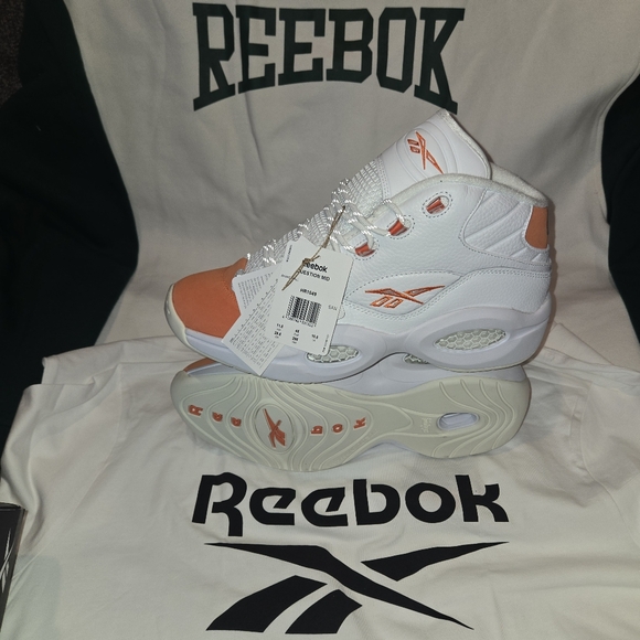SOLD!!! Size 11.5 - Mens Reebok Allen Iverson Question Mid Orange Toe - Picture 6 of 9